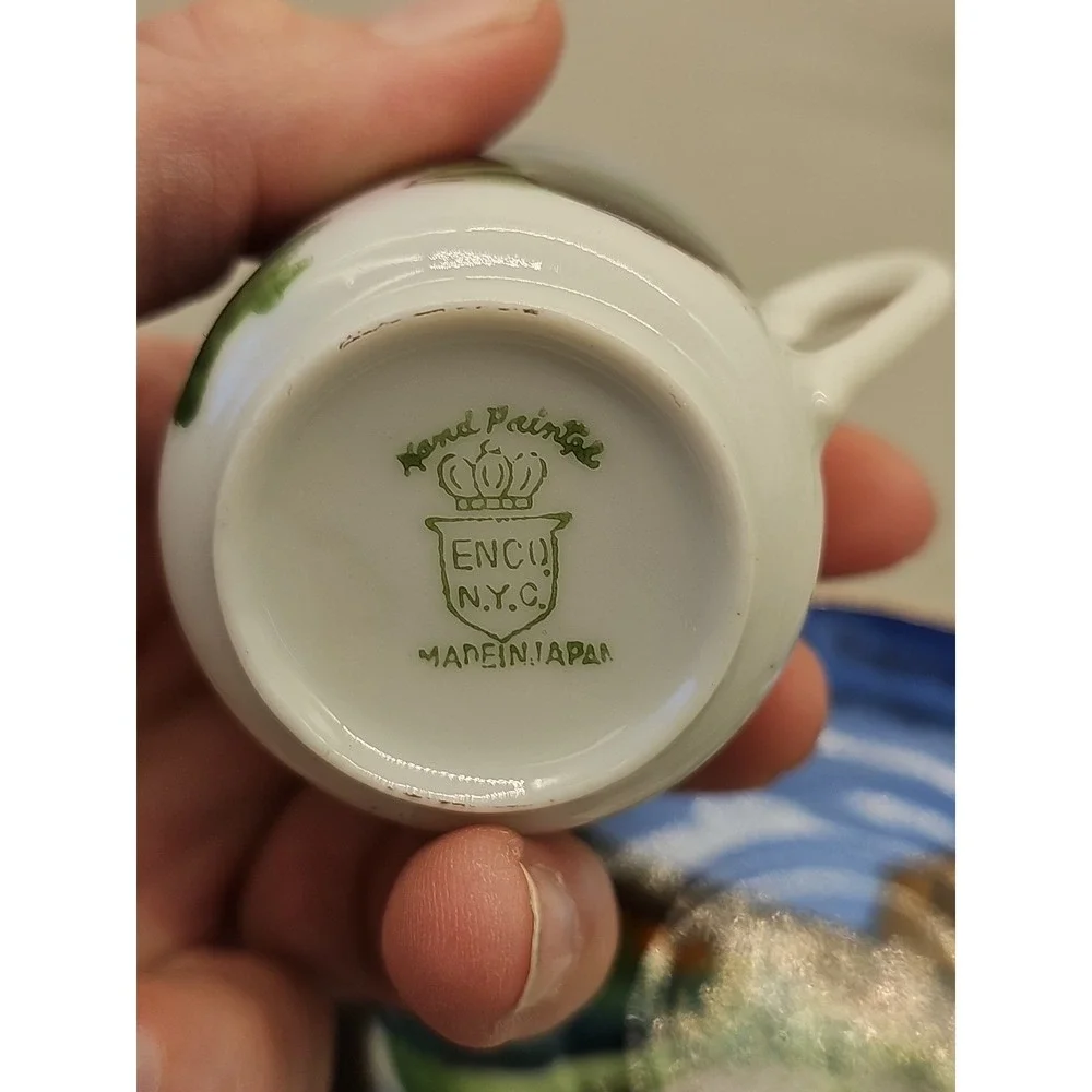 Miniature Mini Tea Cup Saucer Lot Of 3 Souvenir Oklahoma Colorado Smoky Mountain